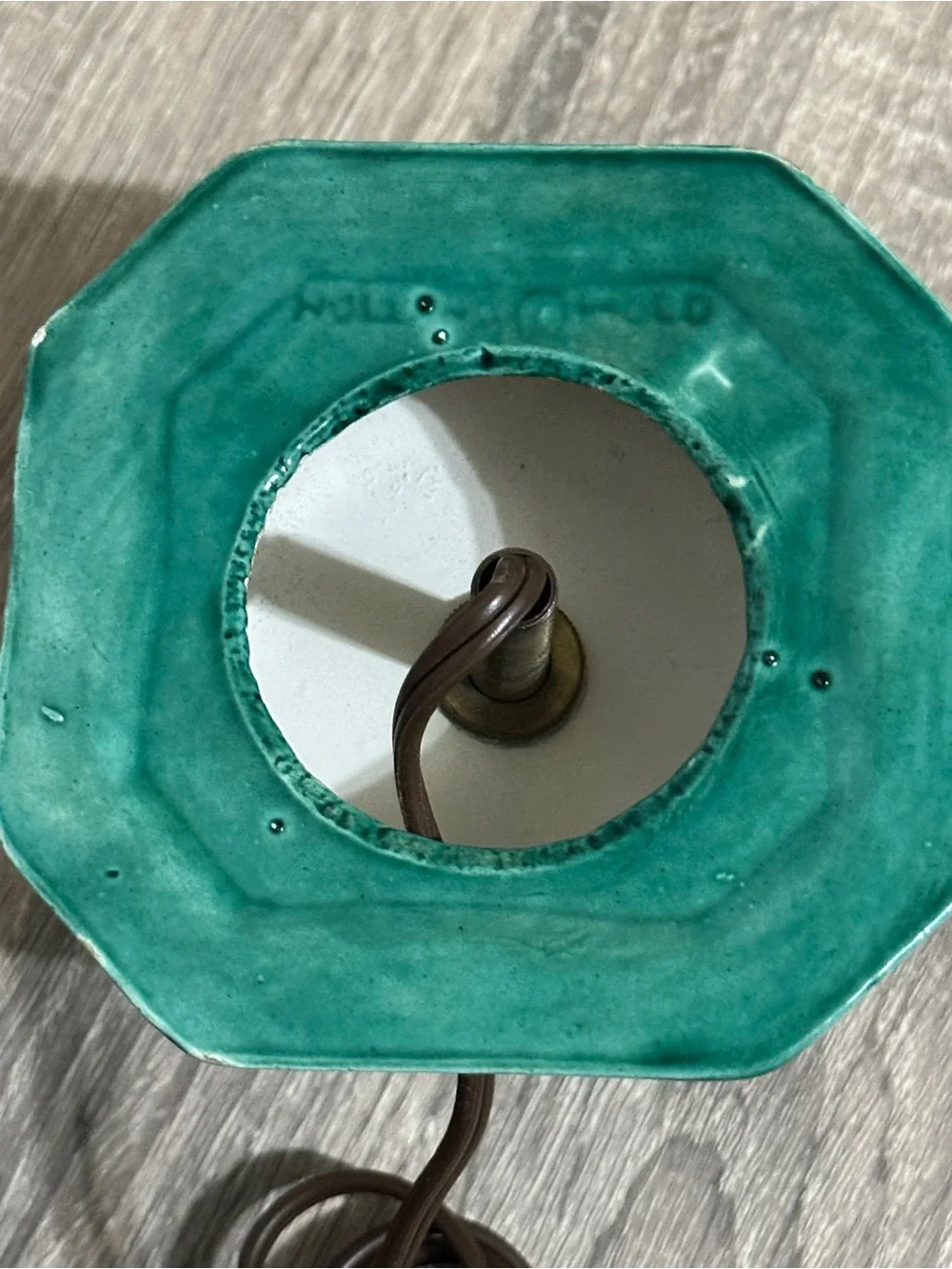 VINTAGE HOLLAND MOLD, SMALL CERAMIC CHRISTMAS TREE BASE ONLY, GREEN, WORKS